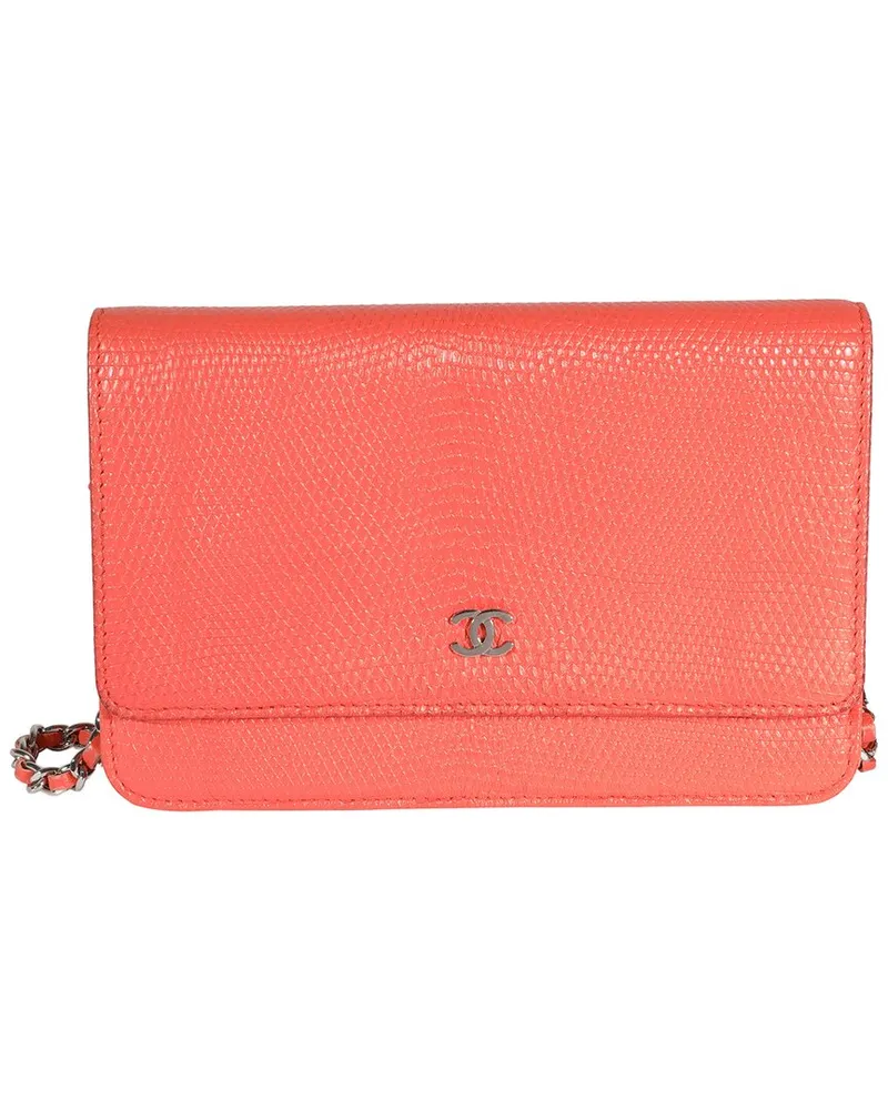 Chanel Orange Leather Wallet On Chain (Authentic Pre-Loved Nocolor