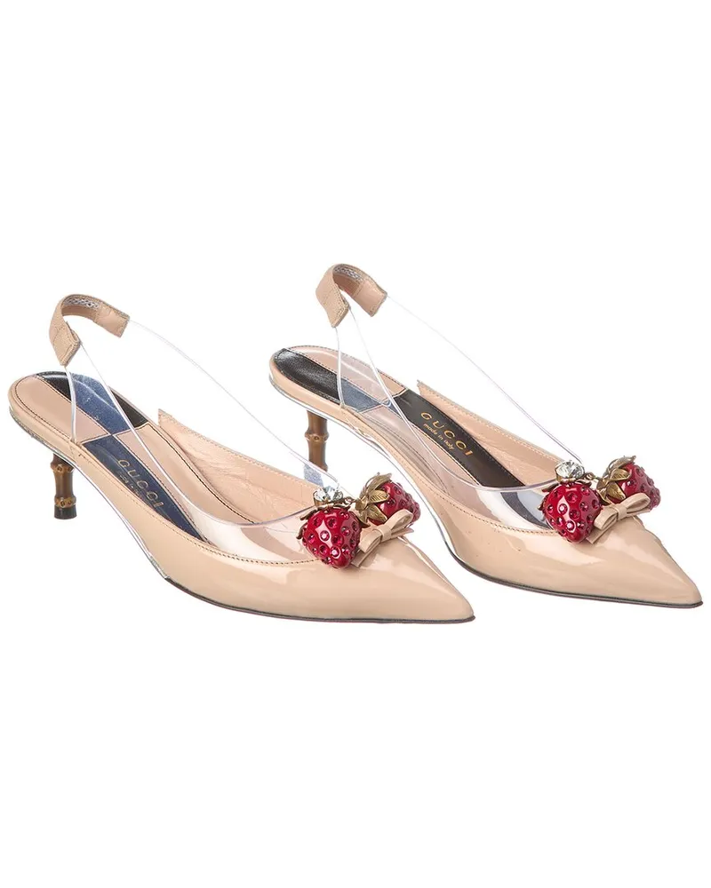 Gucci Vinyl & Patent Slingback Pump (Authentic Pre-Loved Pink