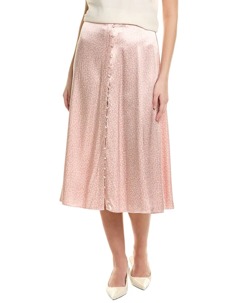 1.STATE Button Midi Skirt Pink