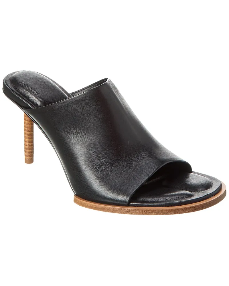 Jacquemus Les Mules Rond Carre Leather Mule Black