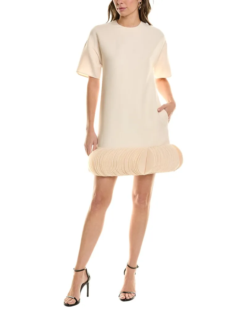 Valentino Garavani Wool & Silk-Blend Shift Dress White