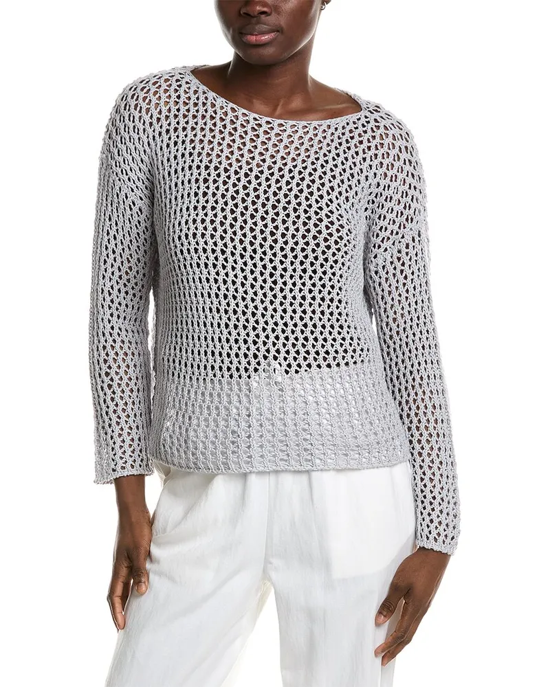 Eileen Fisher Bateau Pullover Gray