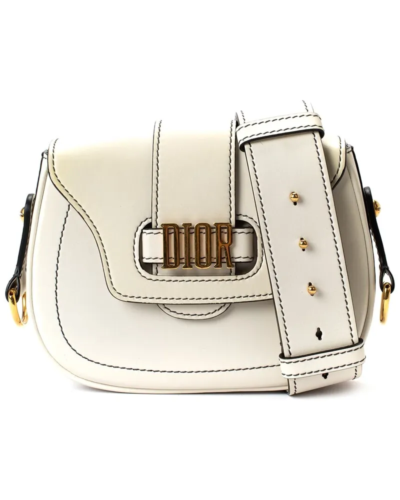 Dior White D-Fence Saddle Bag (Authentic Pre-Loved Nocolor