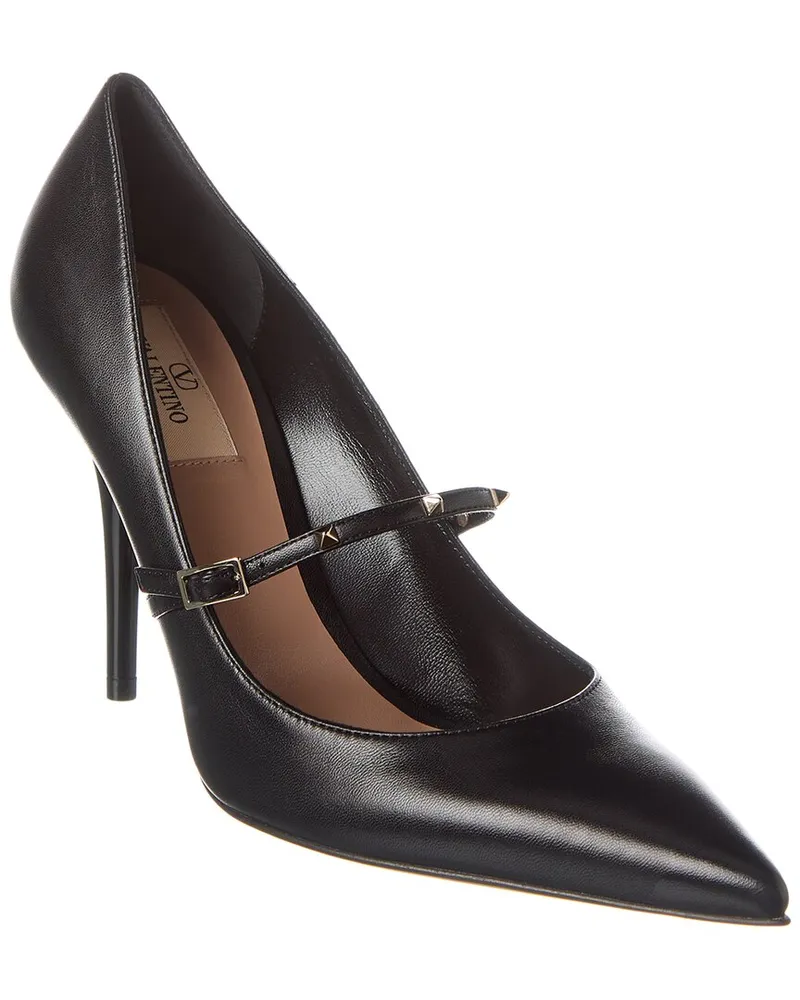 Valentino Garavani Rockstud 100 Leather Pump Black