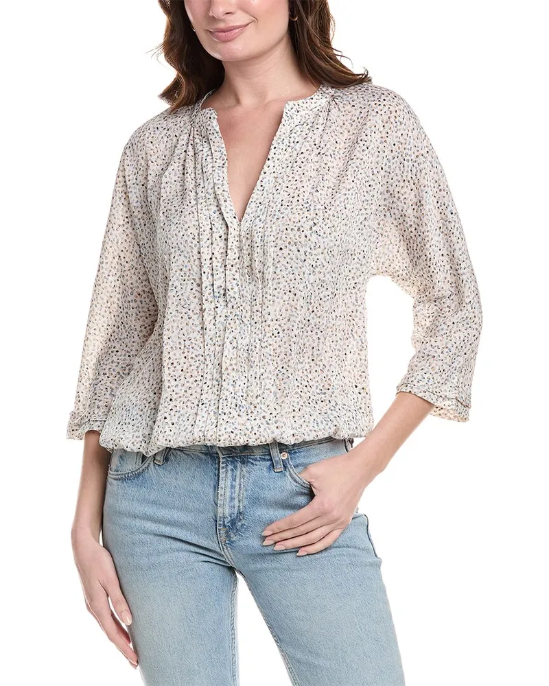 Vince Camuto Pleated Front Blouse White