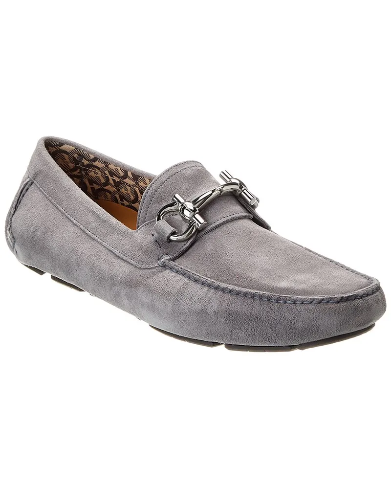 Ferragamo Parigi Eco Evolo Suede Driver Grey