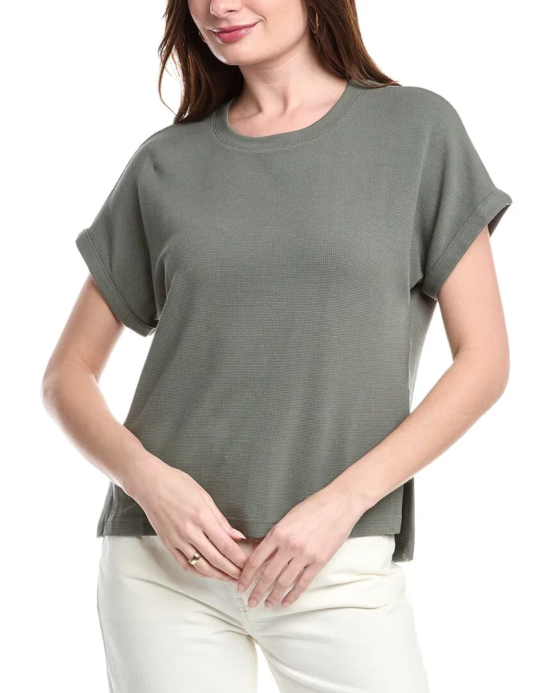 Splendid Waffle Scuba Sweatshirt Green