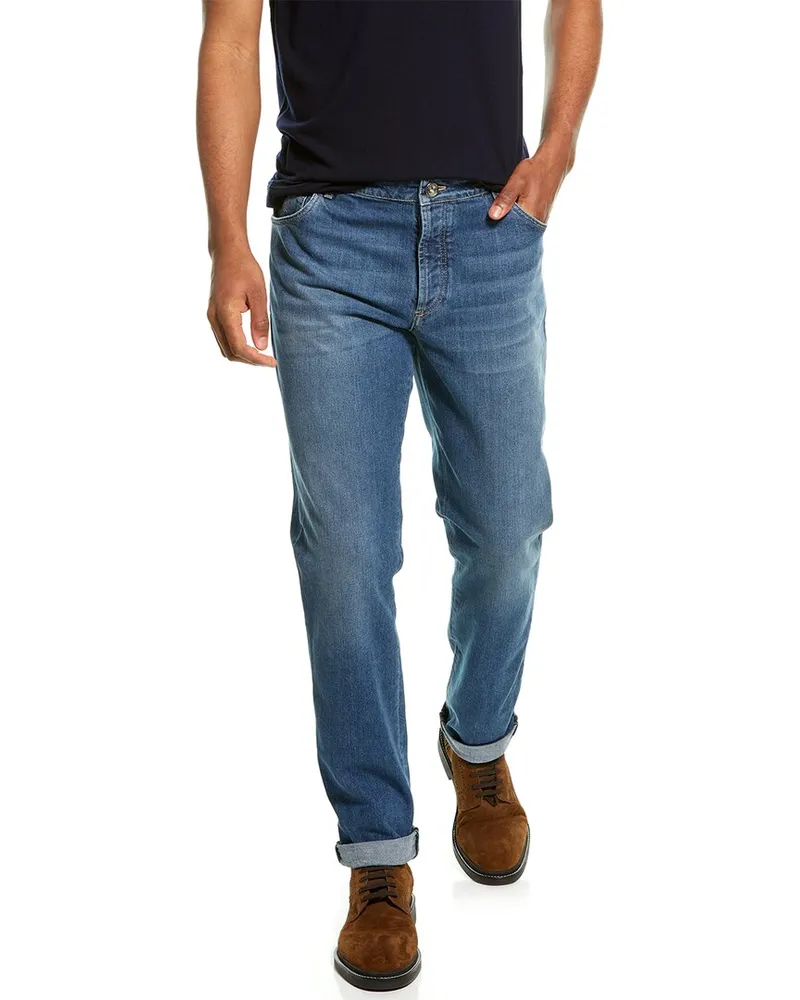 Brunello Cucinelli Blue Skinny Jean Nocolor