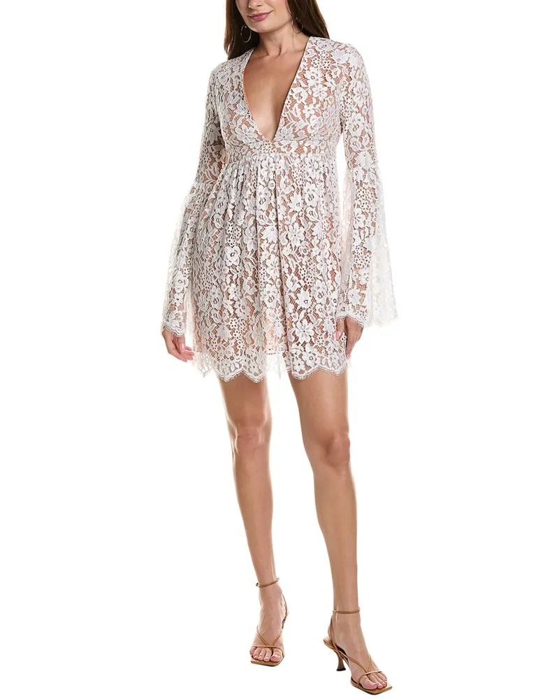 Michael Kors Lace Silk-Lined Mini Dress White