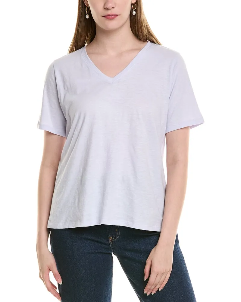 Eileen Fisher V-Neck T-Shirt Purple