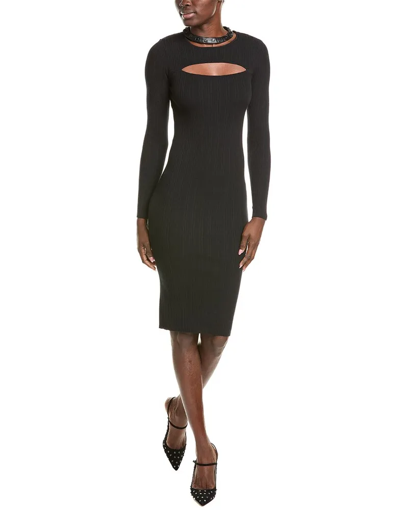 Patrizia Pepe Silk-Blend Sweaterdress Black