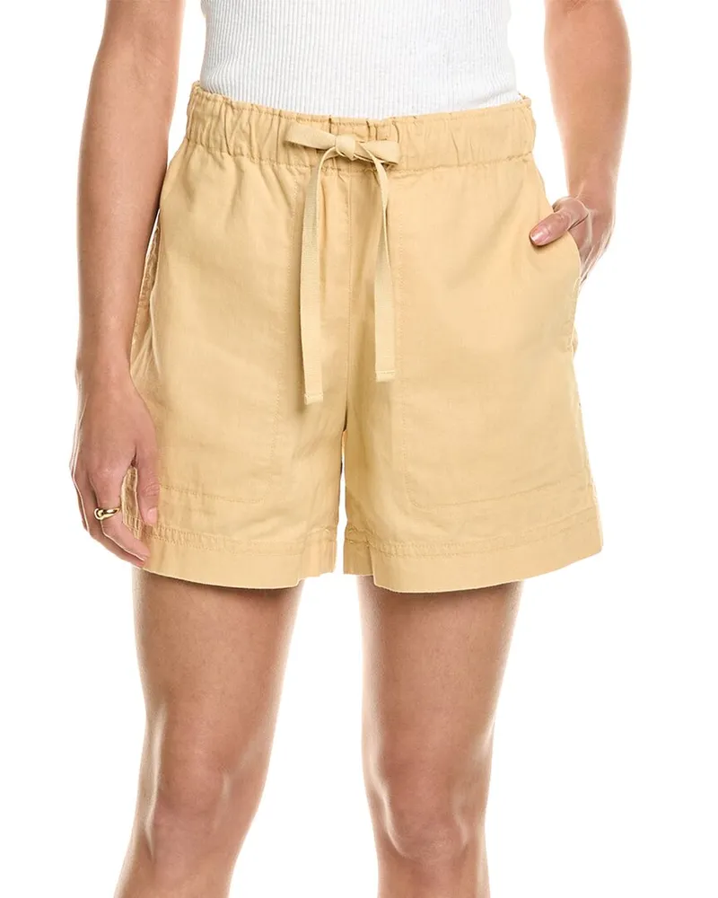 Vince Mid-Waist Tie-Front Pull-On Short Yellow