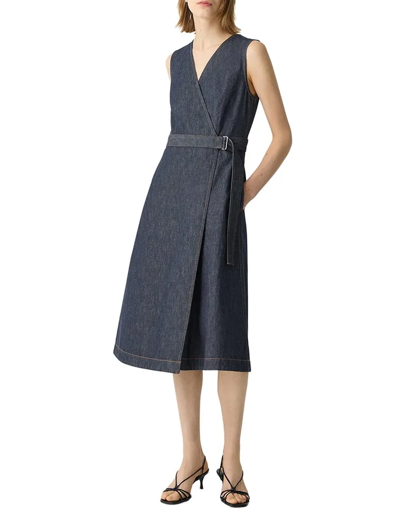 Theory A-Line Wrap Dress Blue