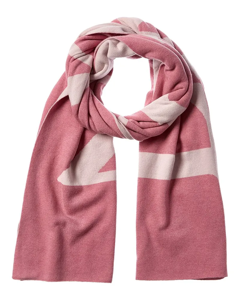 Lanvin Logo Wool & Cashmere-Blend Scarf Pink