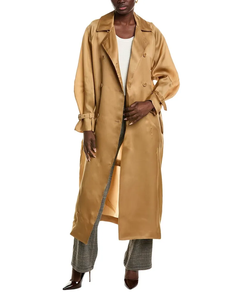 Max Mara Sacco Silk Coat Brown
