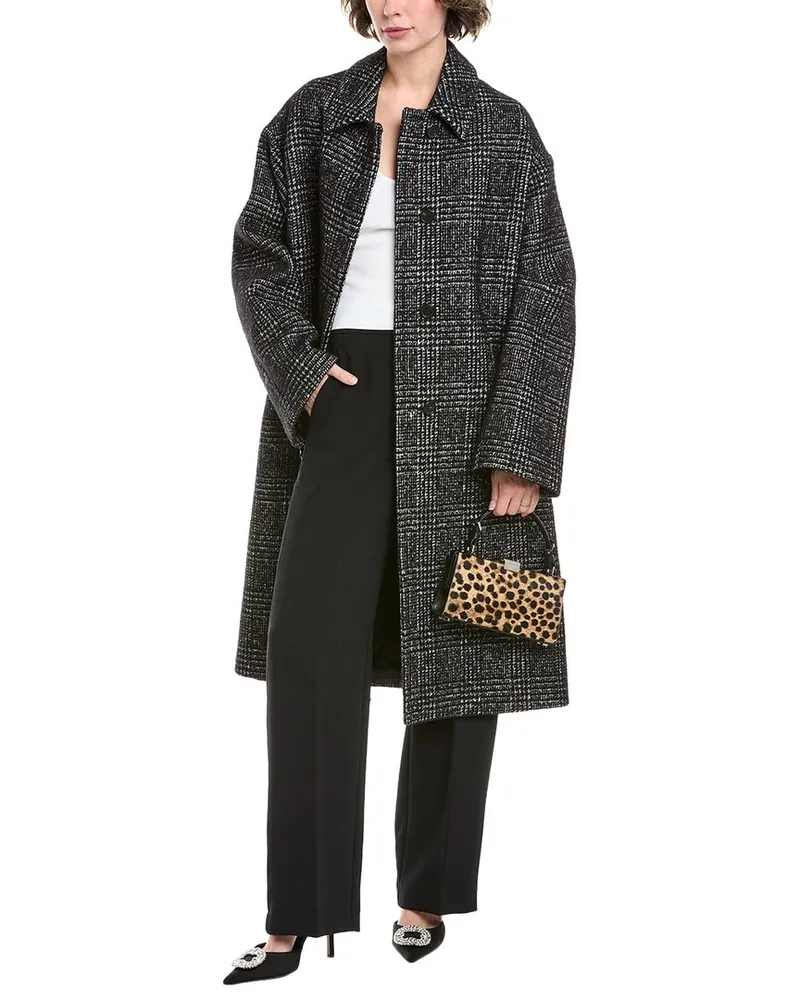 Michael Kors Oversized Wool, Alpaca, & Mohair-Blend Coat Black