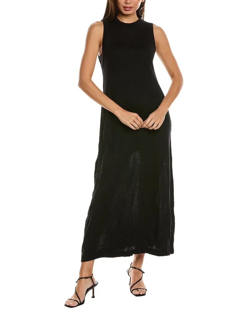 Helmut Lang Crush Wool-Blend Midi Dress Black