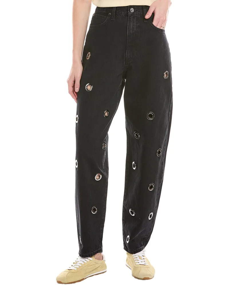 Frame Denim The Narrow Grommet Trouble Jean Black
