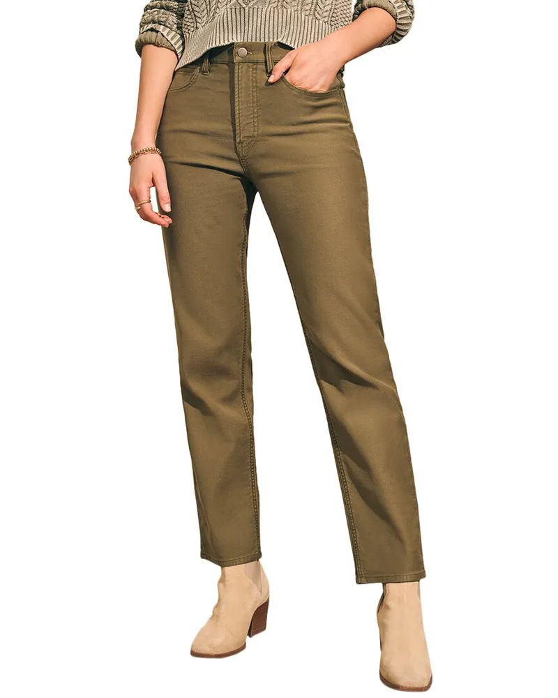 Faherty Stretch Terry Five Pocket Pant Green