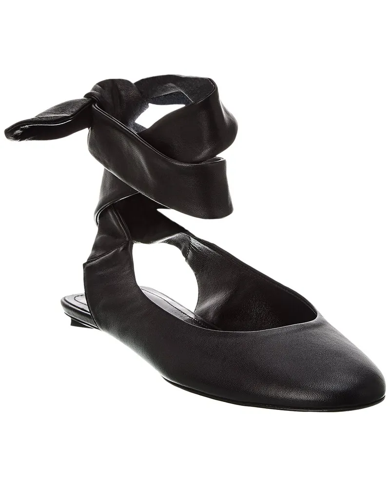 ATTICO Cloe Leather Ballet Flat Black