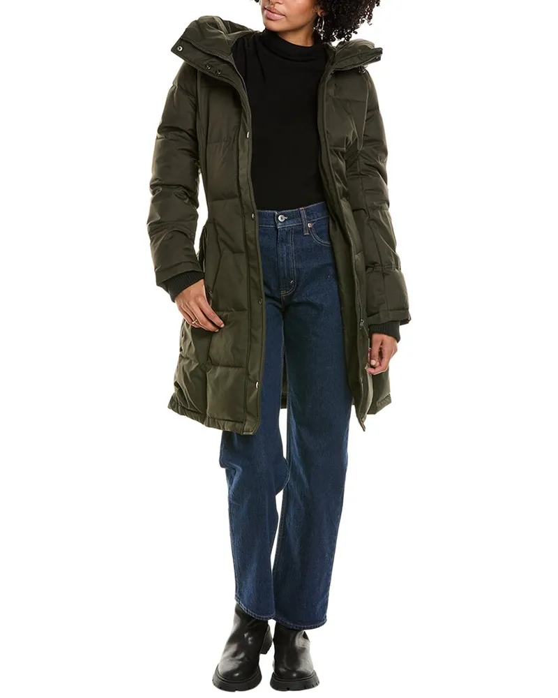 Sam Edelman Belted 3-Quarter Puffer Coat Nocolor