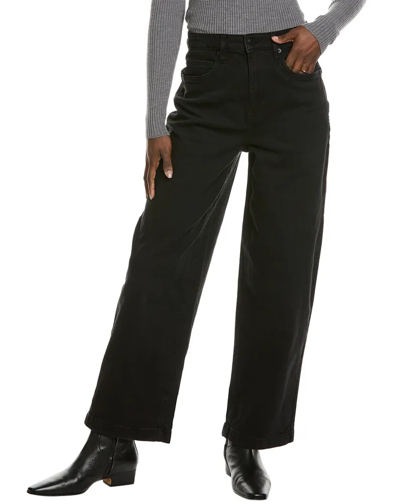 Kenneth Cole High-Rise Barrel Leg Jean Black