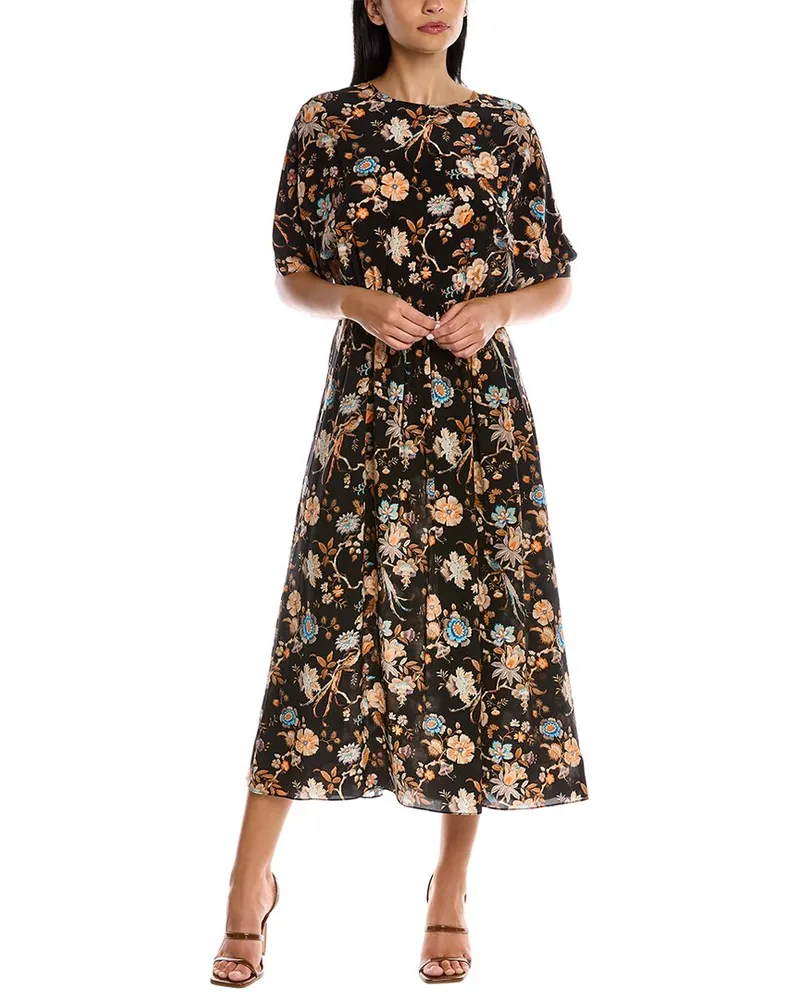 LES RÊVERIES Les Reveries V-Back Silk Maxi Dress Black