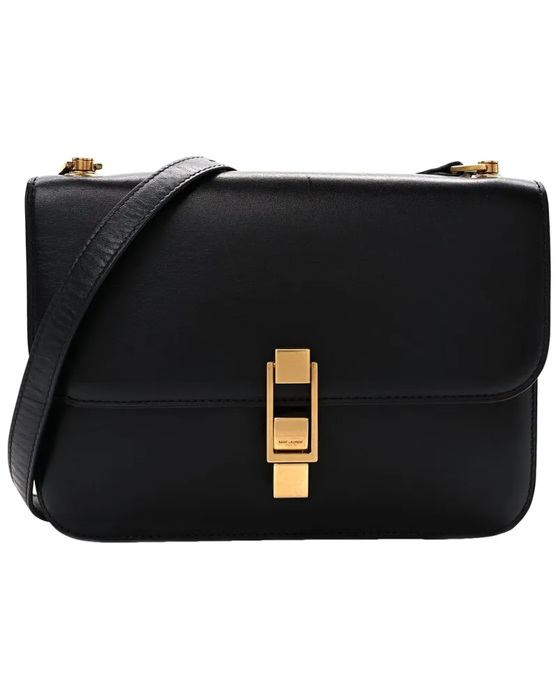 Saint Laurent Black Smooth Leather Smooth Carre Satchel (Authentic Pre-Loved Nocolor