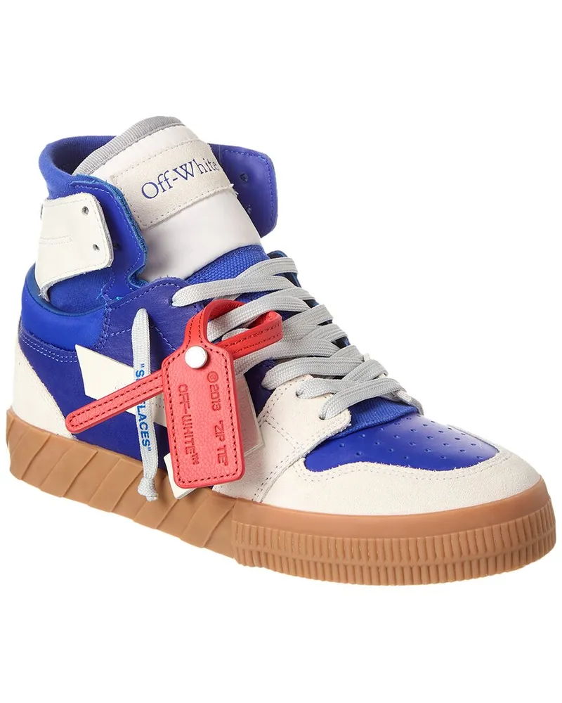 OFF-WHITE Off-White™ Floating Arrow Leather & Suede High-Top Sneaker Blue