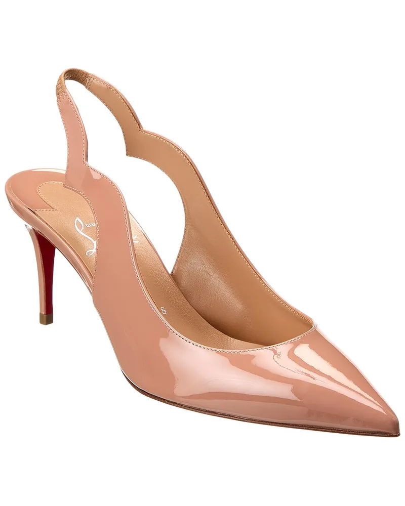 Christian Louboutin Hot Chick Sling 70 Patent Slingback Pump Brown
