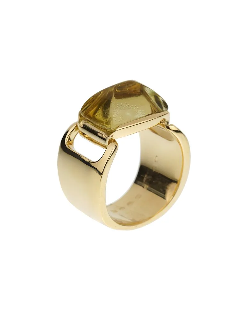 Hermès 18K 5.00 ct. tw. Lemon Quartz Cocktail Ring (Authentic Pre-Loved Nocolor