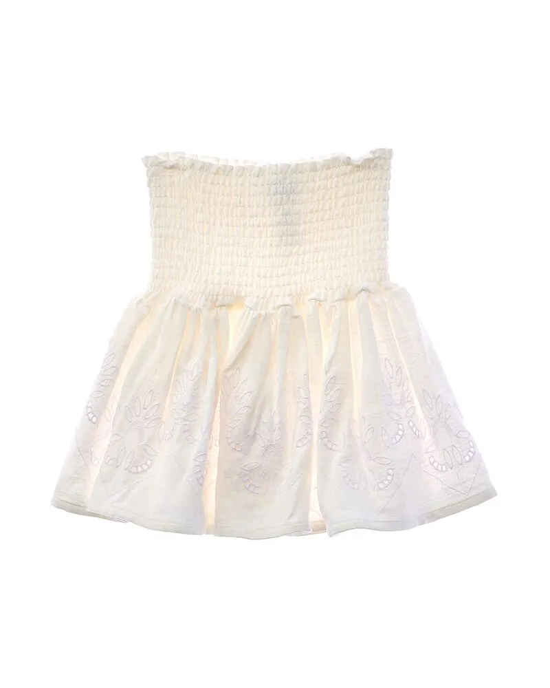 Splendid mocked Linen-Blend Skirt White