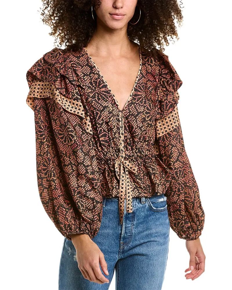 Ulla Johnson Indra Silk-Blend Blouse Pink