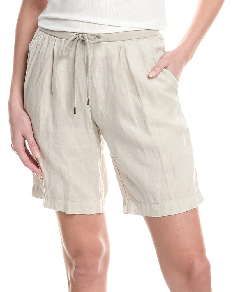 James Perse Pleated Linen Bermuda Short Nocolor