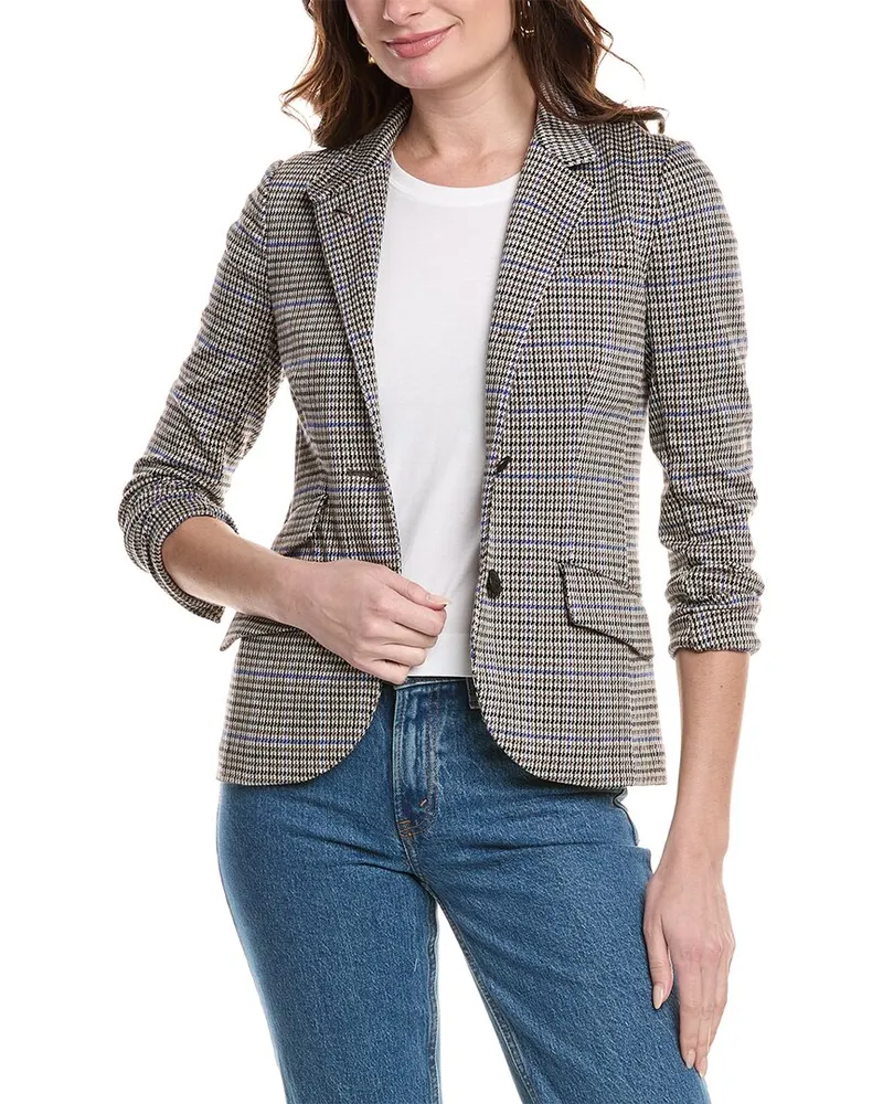 Rag & Bone Slade Plaid Blazer Blue