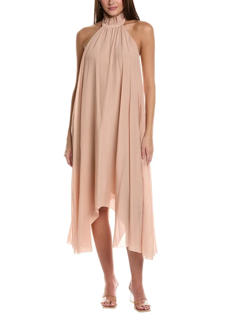 AllSaints Alaya Silk Midi Dress Pink