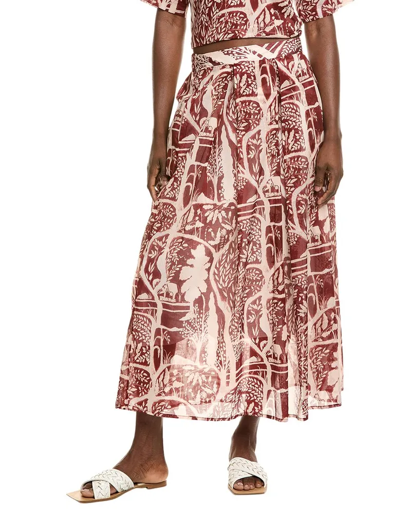 Alpha Studio Lunga Midi Skirt Red