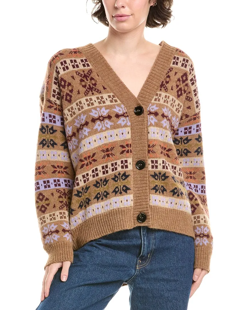 Max Mara Eccelso Alpaca & Wool-Blend Cardigan Brown