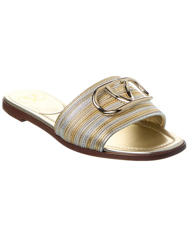 Valentino Garavani VLogo Leather Sandal Gold