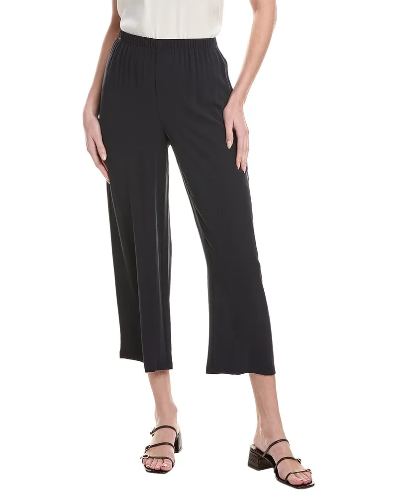 Eileen Fisher Petite Silk Straight Ankle Pant Blue