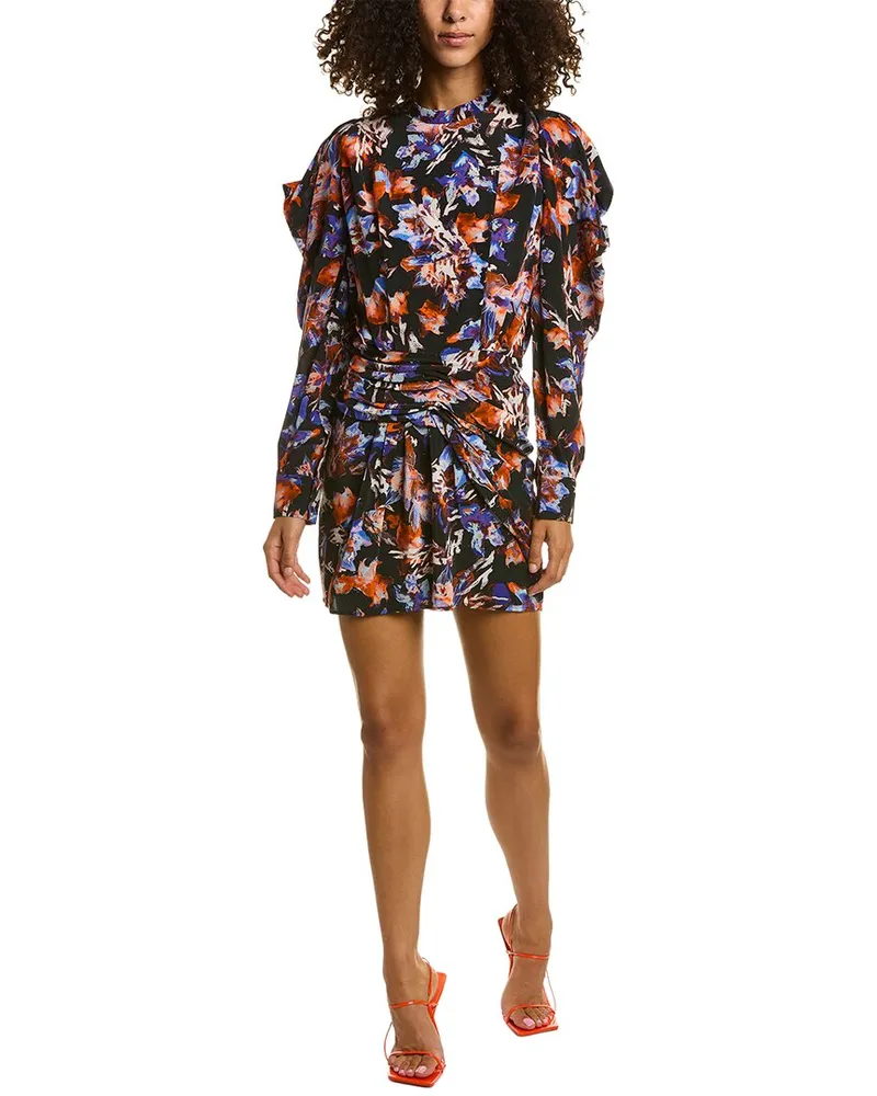 IRO Merera Silk-Blend Mini Dress Black