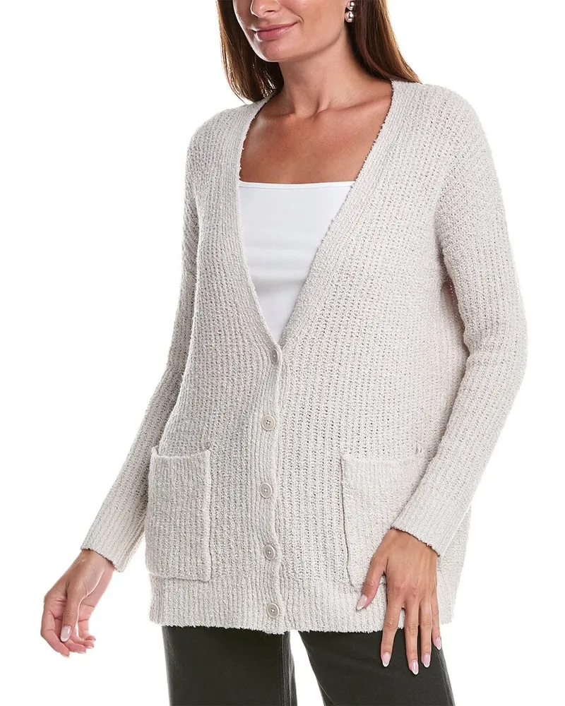 Eileen Fisher Button Front Cashmere-Blend Cardigan White