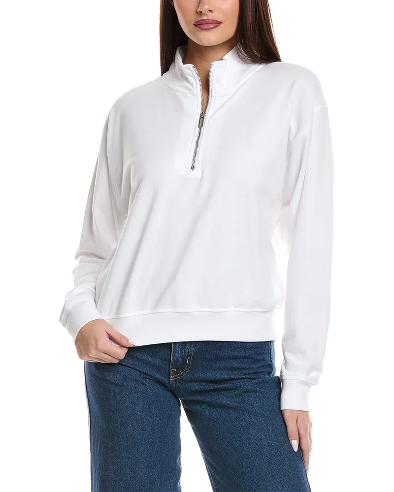 Splendid Terry 1/4-Zip Sweatshirt White