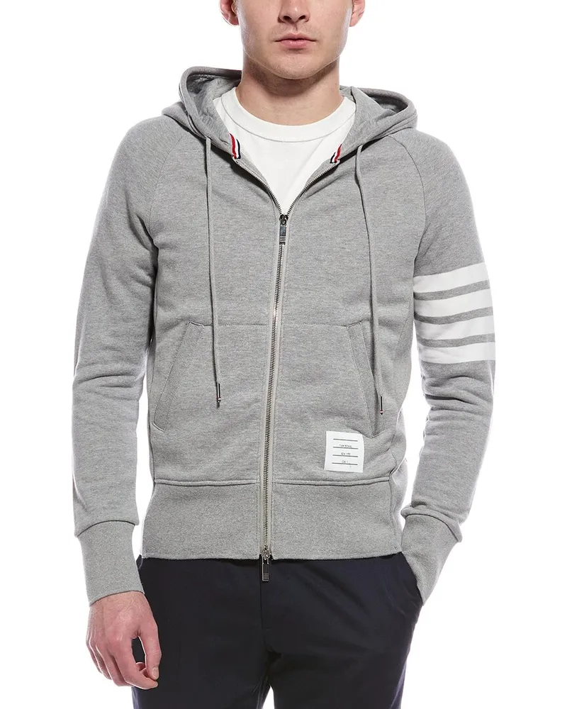Thom Browne Zip Hoodie Gray