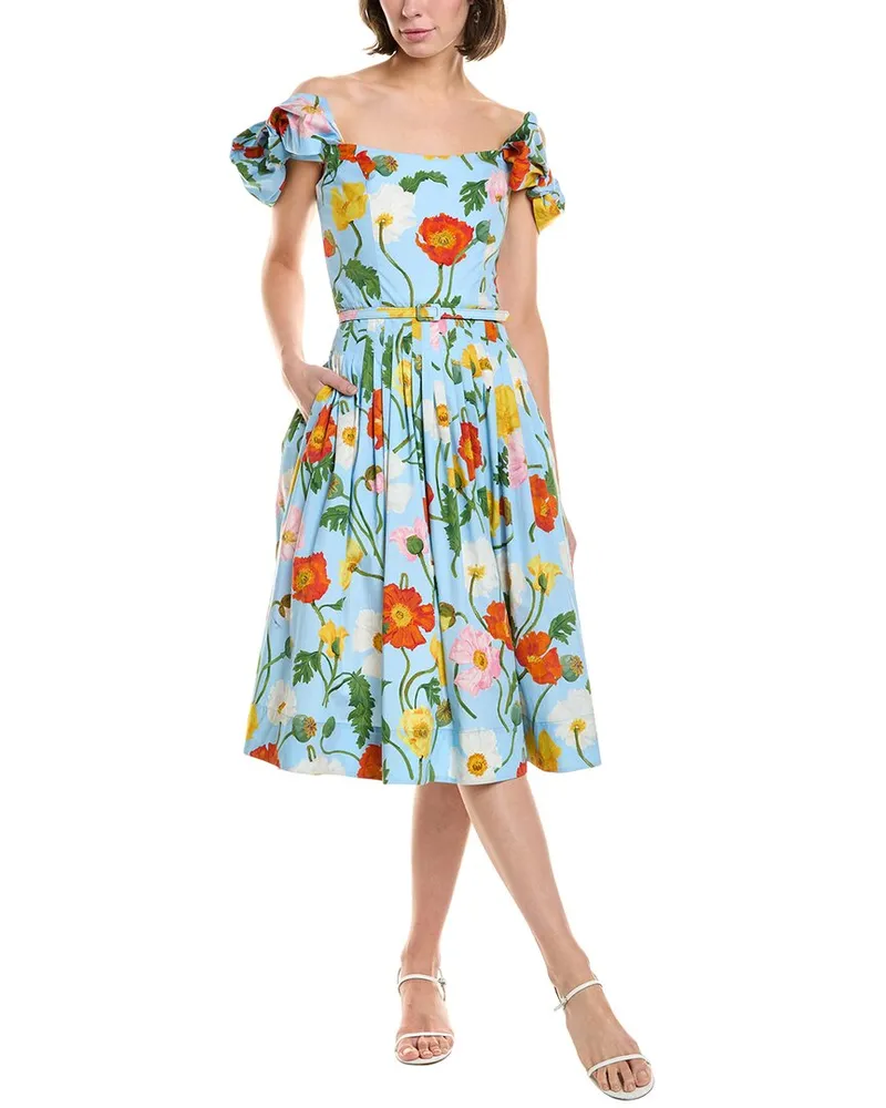 Oscar de la Renta A-Line Dress Blue