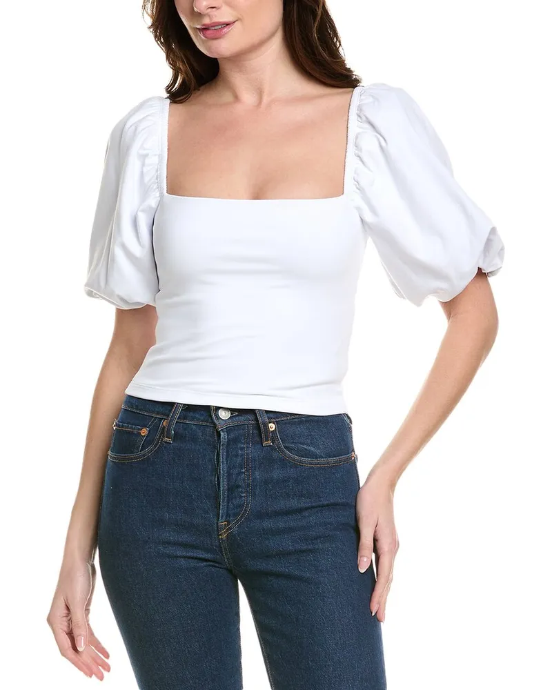 Susana Monaco Puff Sleeve Top White