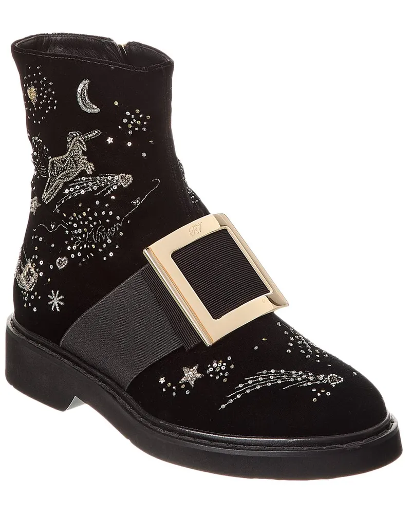 Roger Vivier Velvet Boot Black