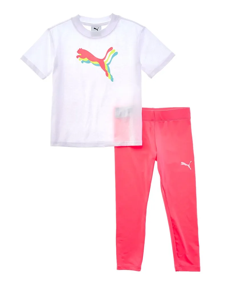 Puma 2pc Jersey T-Shirt & Legging Set White