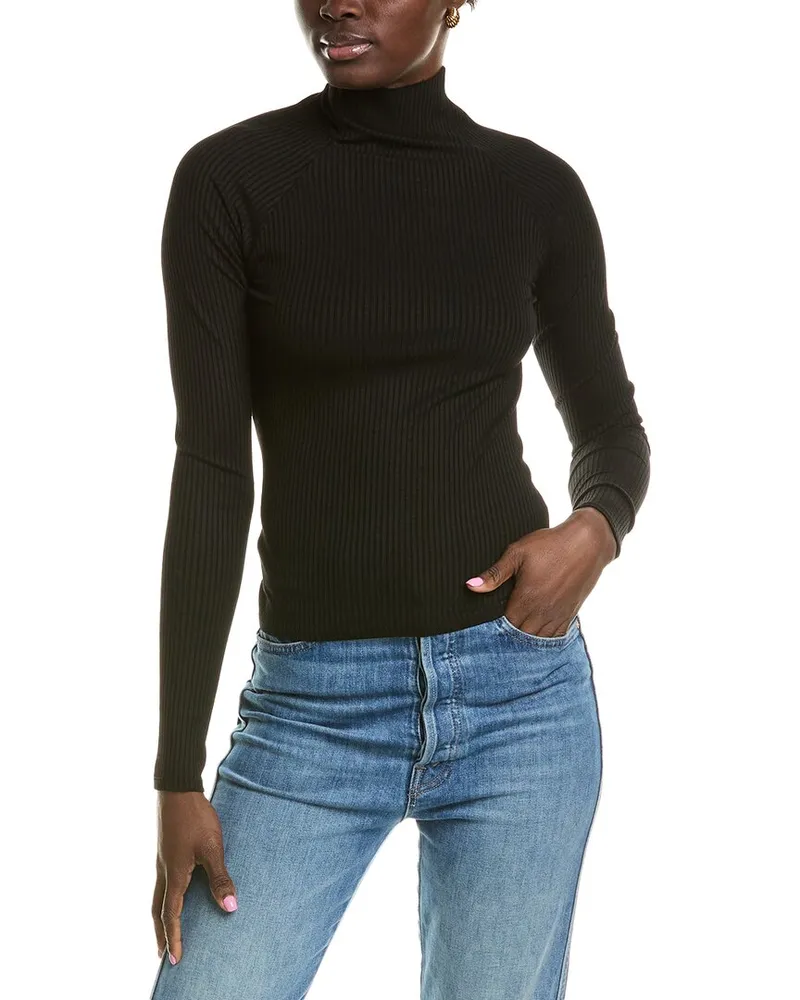 Enza Costa Twist-Back Sweater Black
