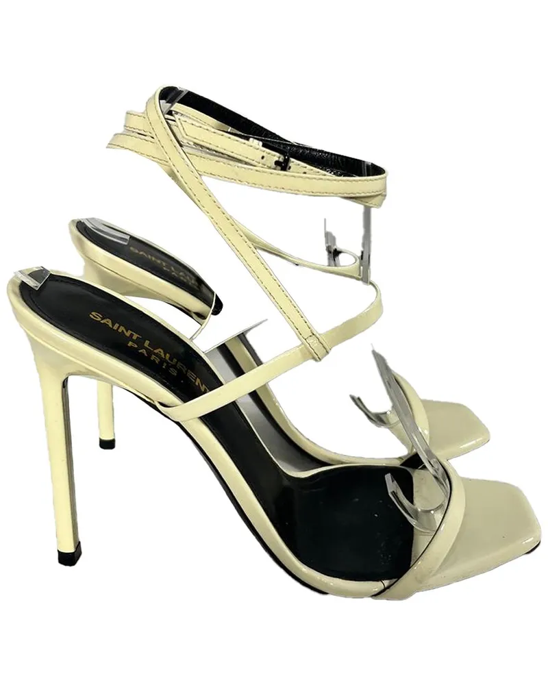 Saint Laurent Women's Patent Amber Strappy High-Heeled Sandal (Authentic Pre-  Loved Nocolor
